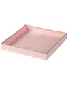 R16 Pink Square Decorative Tray In Pink