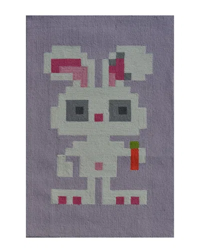 R16 Pixel Bunny Hand-made Rug In Multi