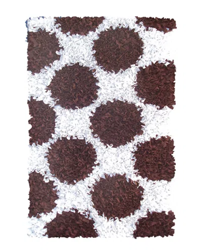 R16 Polkamania Hand-made Cotton Contemporary Rug In Brown