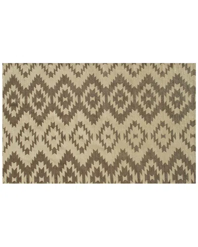R16 Rose Silhouette Hand-made Contemporary Indoor/outdoor Rug In Brown