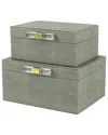 R16 Set Of 2 Glam Grey Boxes In Gray