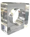 R16 (set Of 4)clear Square Napkin Ring In Clear