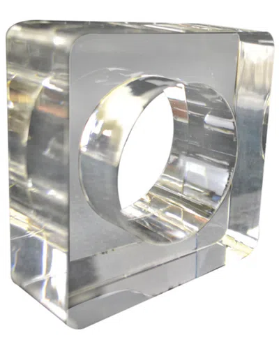 R16 (set Of 4)clear Square Napkin Ring