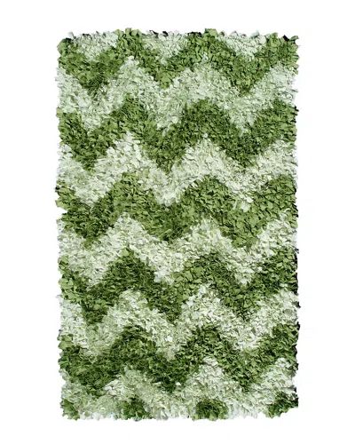 R16 Shaggy Raggy Hand-made Contemporary Rug In Green