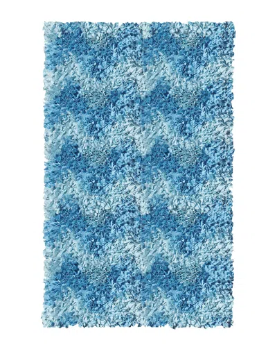R16 Shaggy Raggy Hand-made Contemporary Rug In Blue