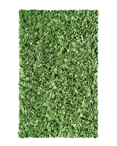 R16 Shaggy Raggy Hand-made Cotton Contemporary Rug In Green