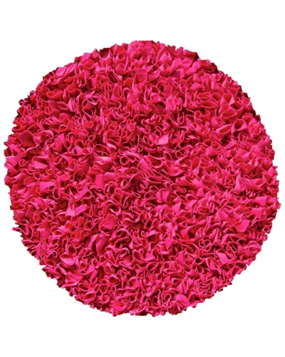 R16 Shaggy Raggy Hand-made Cotton Contemporary Rug In Pink