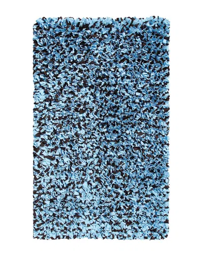 R16 Shaggy Raggy Hand-made Cotton Contemporary Rug In Blue