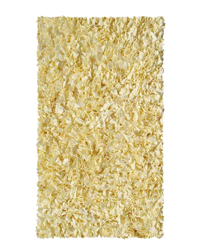 R16 Shaggy Raggy Hand-made Cotton Contemporary Rug In Gold