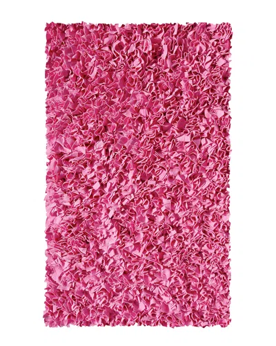 R16 Shaggy Raggy Hand-made Cotton Rug In Pink
