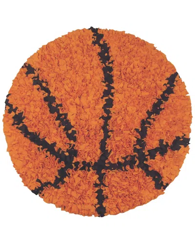 R16 Shaggy Raggy Hand-made Cotton Rug In Orange
