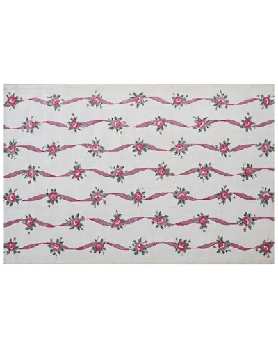 R16 Silky Ribbons Hand-made Cotton & Silk Contemporary Rug In Multi