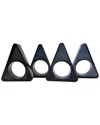 R16 Smoke Grey Triangle Napkin Ring In Black