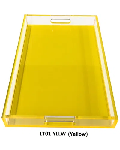 R16 Sqare Lucite Tray In Yellow