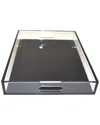 R16 Square Lucite 15.75in Tray In Gray
