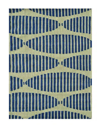 R16 Stamps Hand-made Transitional Indoor /outdoor Rug In Blue