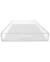 R16 White Square Lucite Tray In White