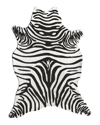R16 Zebra Hand-made Acrylic Contemporary Indoor/outdoor Rug In Blue