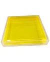 R16 _yellow Encased Lucite Tray In Clear