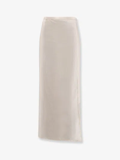 R2w Amora Linen Skirt In Neutral