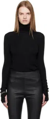 R2w Black Scott Turtleneck In Black