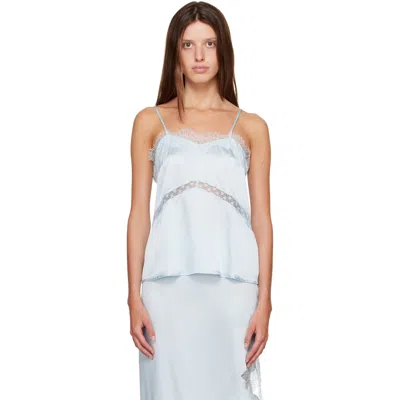 R2w Blue Milena Silk Lace Sleeveless Camisole