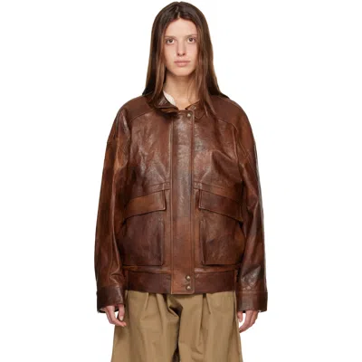 R2w Brown Billy Lambskin Leather Jacket