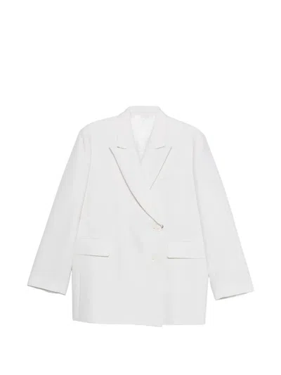 R2w Button Double-breasted Jacket In White
