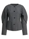 R2w Catran Button-up Jacket In Gray