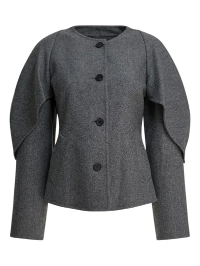 R2w Catran Button-up Jacket In Gray
