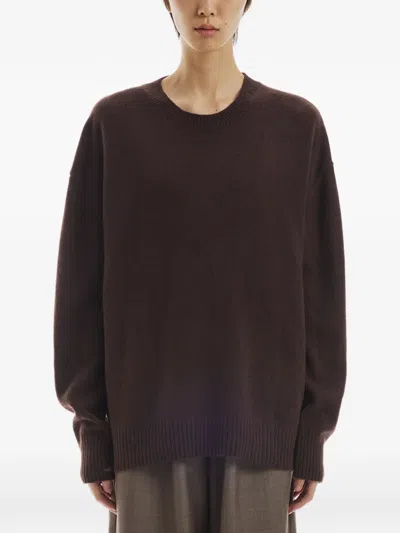 R2w Crew-neck Cashmere Sweater In Brown