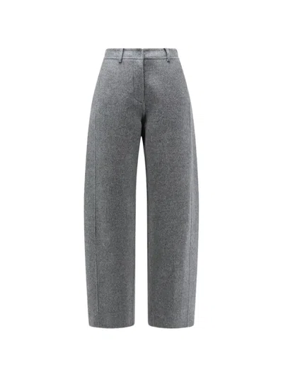 R2w High-waisted Trousers In Gray