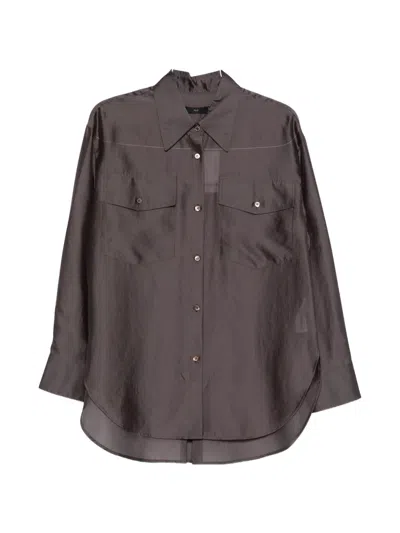 R2w Pocket Button Shirt In Brown