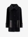 R2w Reuben Wool And Cashmere Blend Coat In Black
