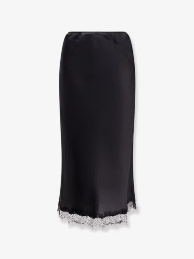 R2w Savia Silk Skirt In Black
