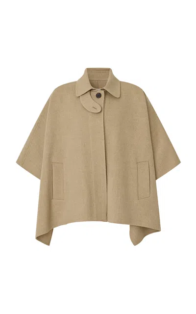 R2w Wool Cape Coat In Nude