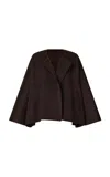 R2w Wool Cape Jacket In Brown