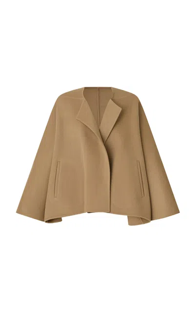 R2w Wool Cape Jacket In Nude