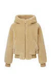 R2w Wool Hooded Bomber Jacket In Nude