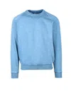 R3d Wöôd Light Blue Crewneck Polyester Sweatshirt In Blue