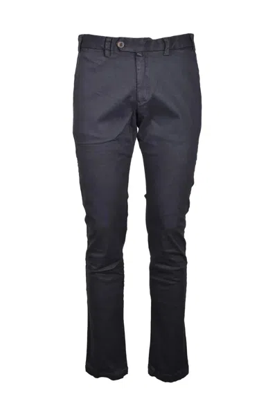 R3d Wöôd Slim Fit Grey Stretch Pants With Classic Details In Blue