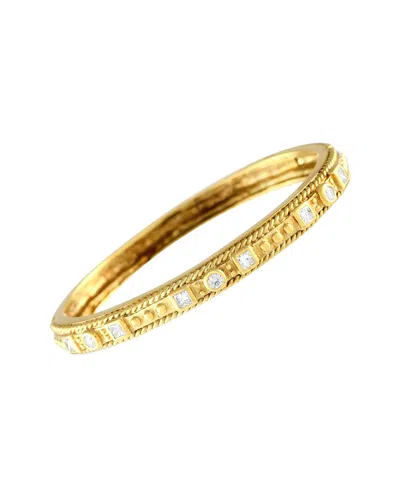 Raafty 18k Yellow Gold 1.03ct Diamond Hinged Bangle Bracelet Ra20-012924