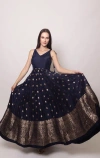 Raas Alastair Open Back Gown In Navy Blue
