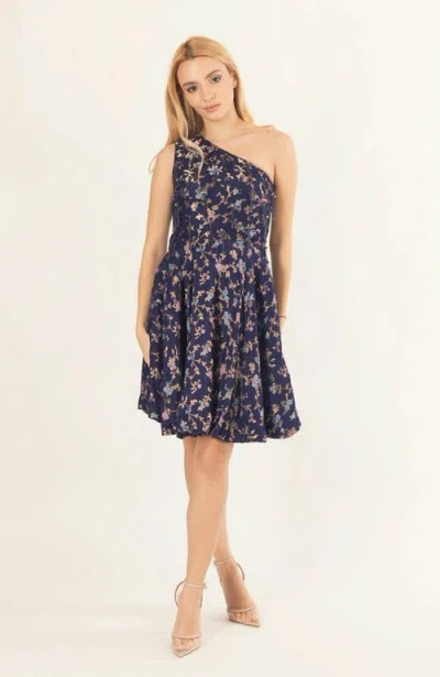Raas Azurine Blue One Shoulder Short Dress