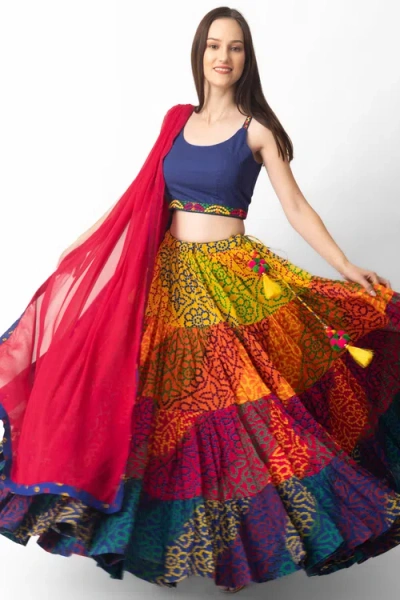 Raas Elissa Tropical Tiered Chaniya Choli In Multi