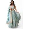 Raas Elvia Tiered Lehenga Choli Set In Light Blue