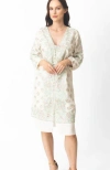 Raas Keya Floral Embroidered Midi Dress In Off-white