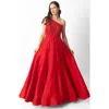 Raas Kia Raw Silk One Shoulder Gown In Red