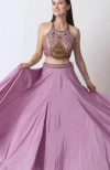 Raas Kiya Lehenga With Hand Embroidered Blouse In Pink