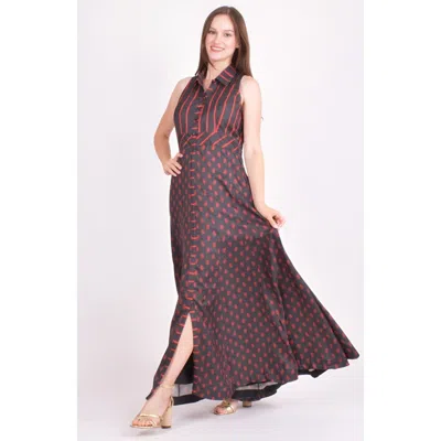 Raas Meher Slit Button Up Maxi Dress In Brown
